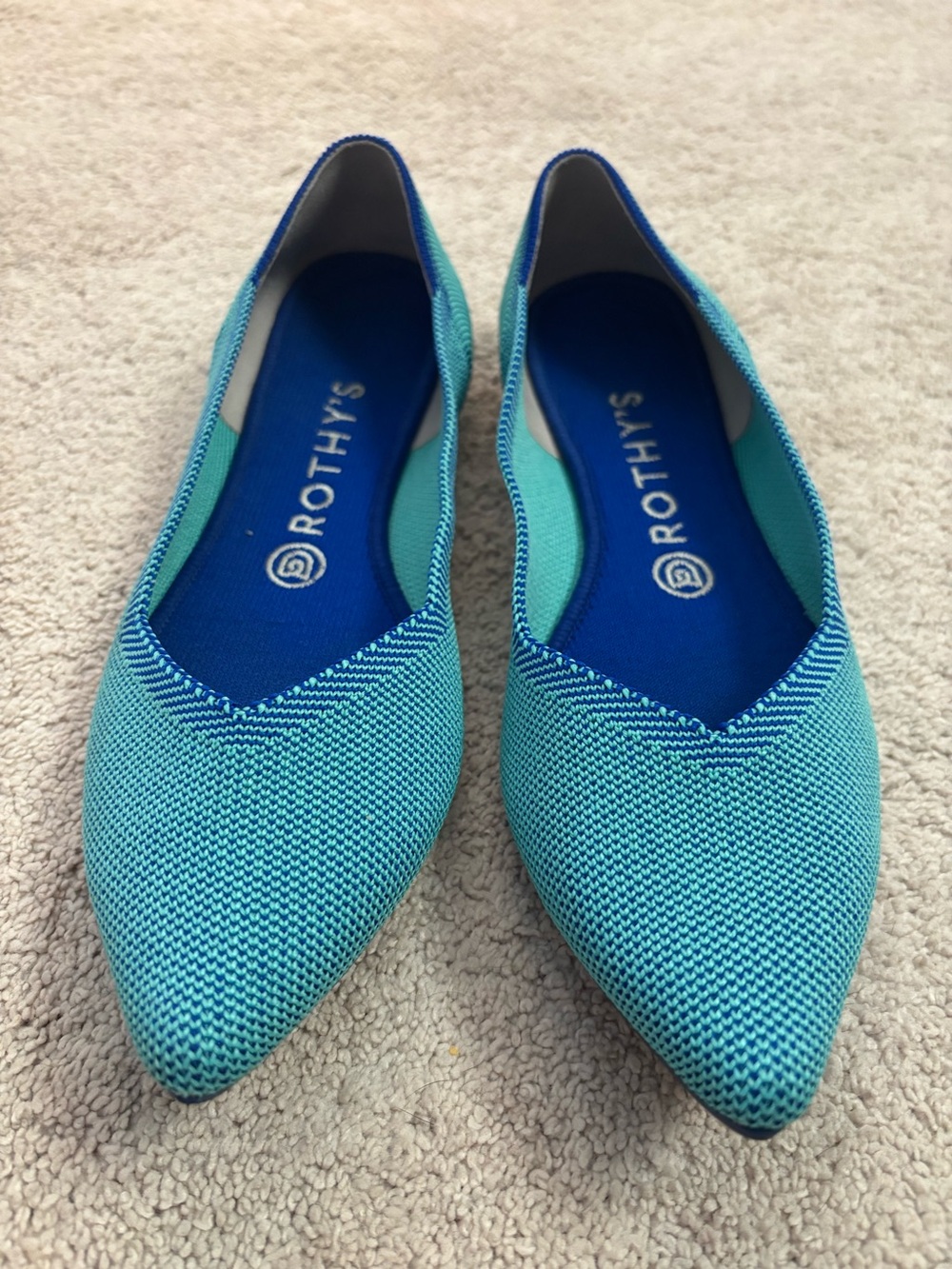 Rothy's Women's Pointed Flat — Aqua Blue size 7.5